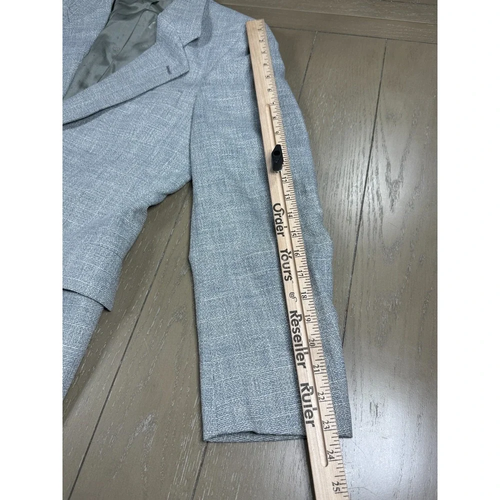 Vtg Christian Dior Blazer Men Light Blue 40R Textured Weave Two Button Jacket